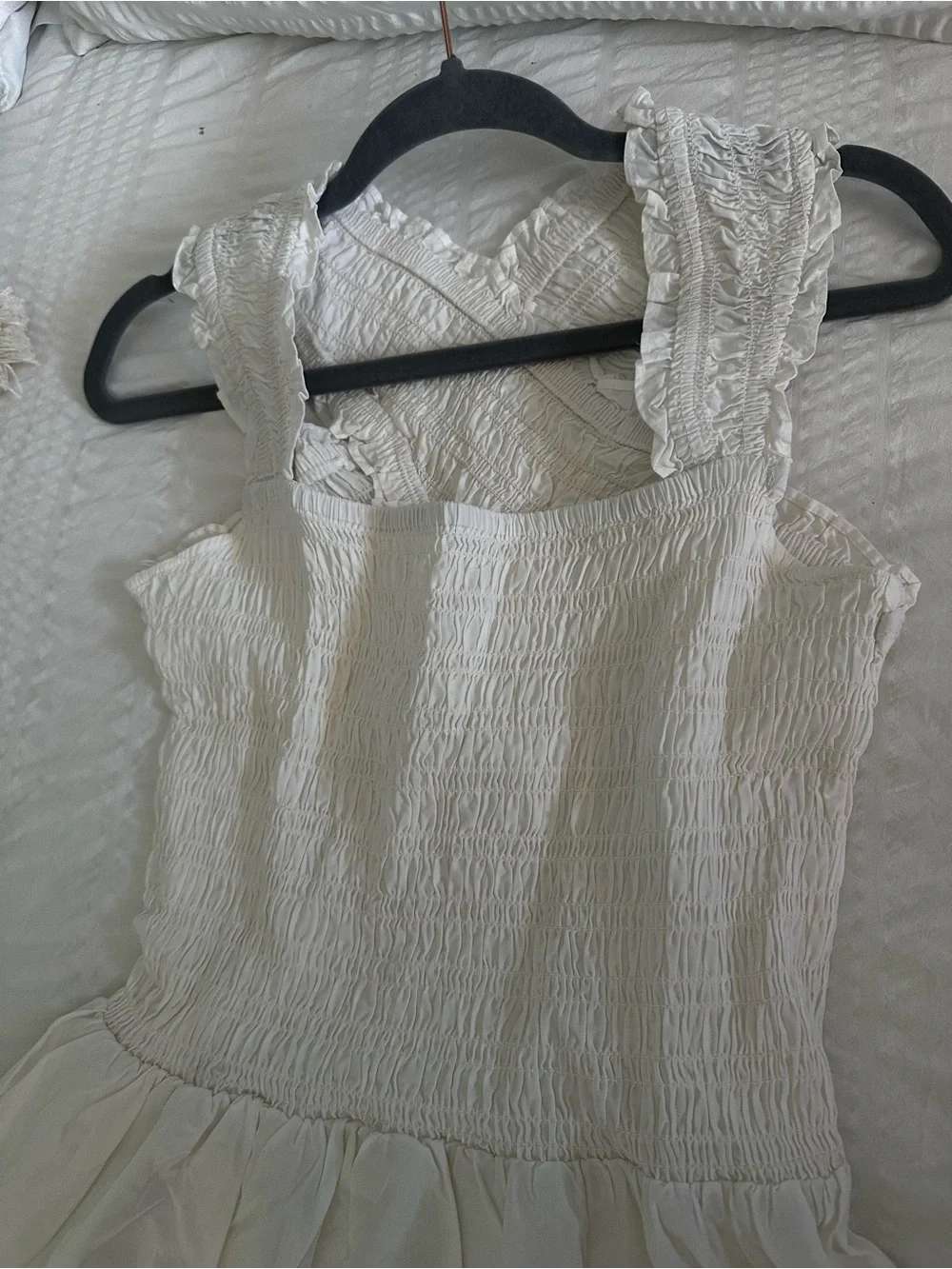 H&M Divided Smocked Poplin White Dress - Medium - Picture 7 of 9